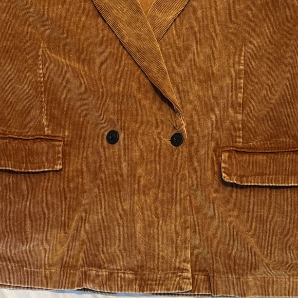 POL Women’s Corduroy Caramel Oversized Blazer Double-Breasted Boho Jacket size L - Picture 5 of 10